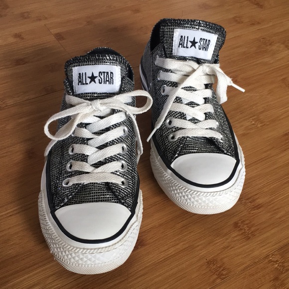 Silver & Black Converse Allstars - Picture 1 of 5